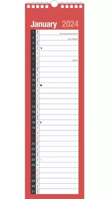 2024 WALL CALENDAR Slim Calender, Large Month to View Planner,Easy View