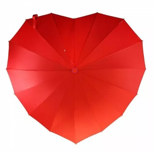 SOAKE Heart Shaped Stylish Modern Wedding Umbrella Red