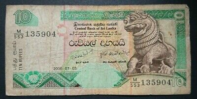 Ceylon Ten Rupees Old Note  Old  With Tracking