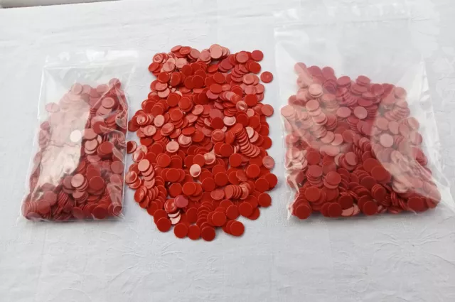 Tiddly Winks Red 15mm Counters - Quantity 1590- Job Lot