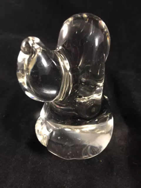 Vintage Clear Art Glass Dog Figurines / Paperweight Droopy Dog...Snoopy