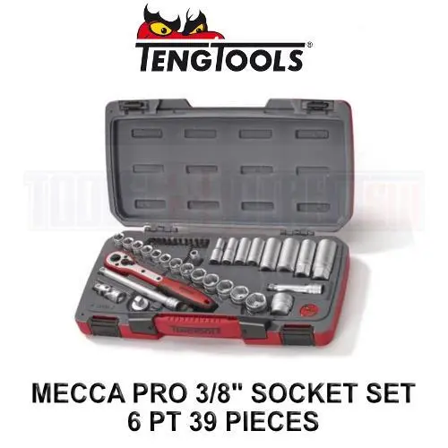 Teng Tools 39pc 3/8 Square Drive Metric Socket Set 8 - 22mm T3839