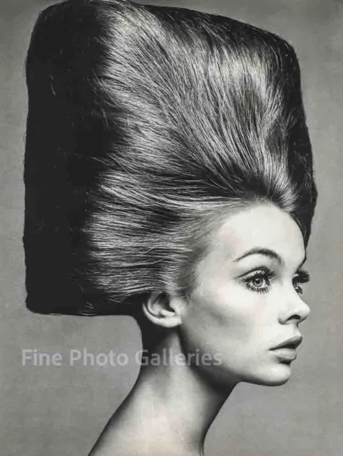 1960s Vintage RICHARD AVEDON Fashion Hair Jean Shrimpton Paris Duotone Photo Art
