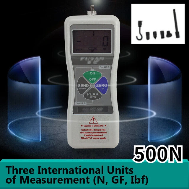 DS2-500N LCD DYNAMOMETER 50kgf 500N Digital Push Pull Tester Force ...