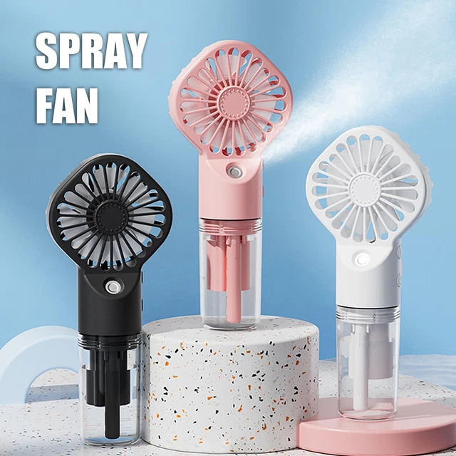 WATER SPRAY MIST Fan USB Rechargeable Handheld Portable Mini Fan Cooler