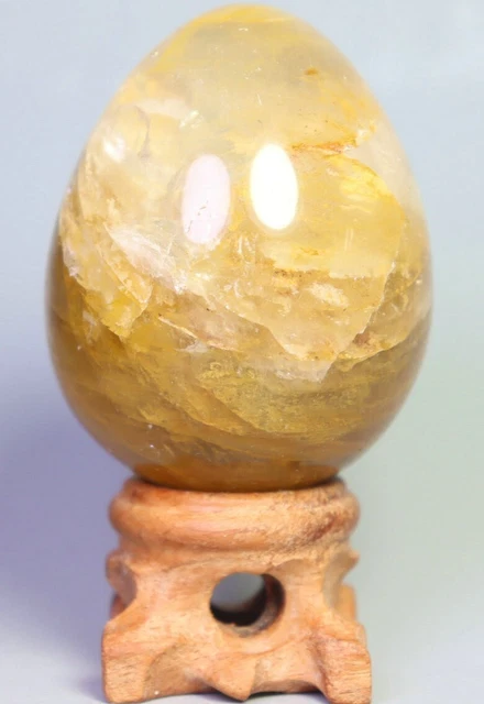 NATURAL Yellow PHANTOM MULTI INCLUSIONS Rainbow CRYSTAL Polishing Sphere Egg
