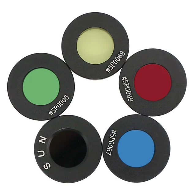 Filtro lunar de 0,965 pulgadas para lentes ópticas oculares telescópicas astronómicas 5 piezas/juego