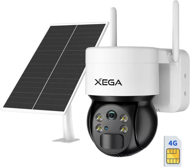 Cámara de Vigilancia Xega 3G/4G Exterior con Tarjeta SIM Exterior Solar Batería XG-03-EU4G 2