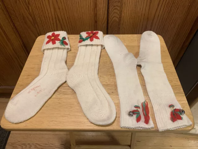 2 Vintage From 1960 Women’s Pairs Of Ice Skating Socks