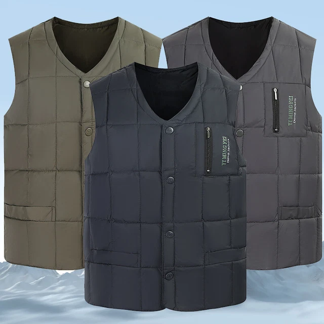 Mens Casual Winter Duck Down Vest Jacket Coat Sleeveless Parka Outwear Waistcoat