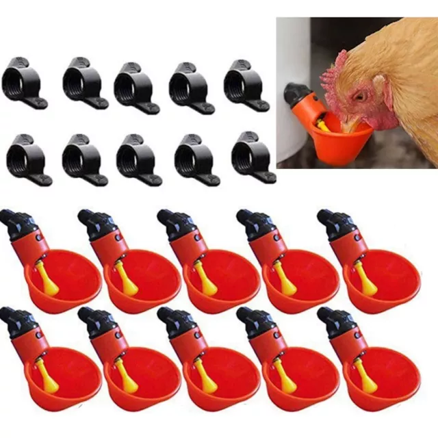 10 pz tazze d'acqua automatiche Bird Coop per pollame pollo pollame facili da pu 3