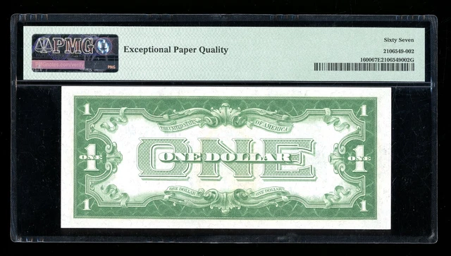 DBR 1928 $1 Silver Fr. 1600 FA Block Superb Gem PMG 67 EPQ Serial F14437780A 2