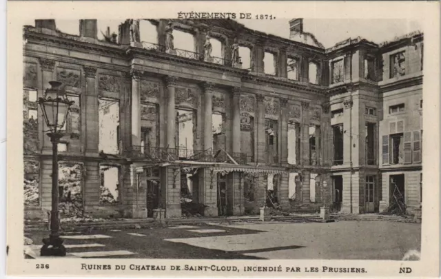CPA Chateau de ST-CLOUD Incedited by the Prussians MILITARY WAR 1870 (50167)