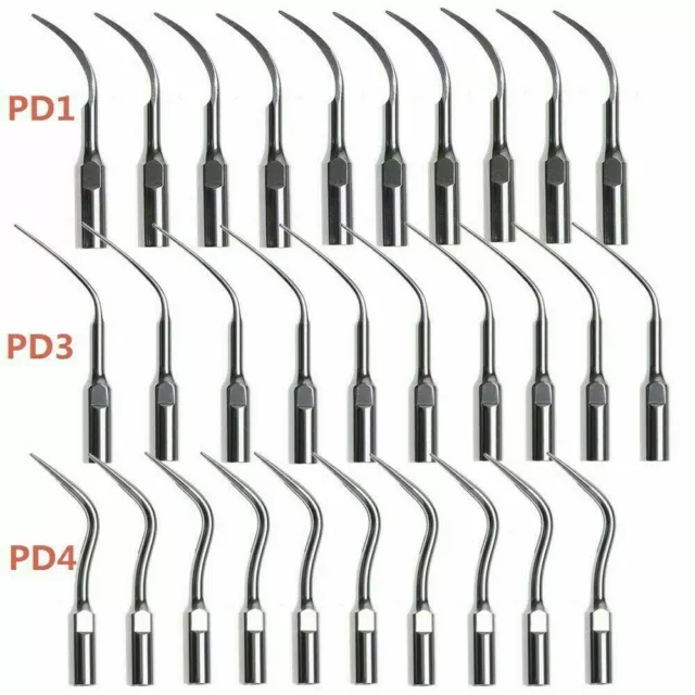 10 Dentaire Ultrasonic Scaler Tips Perio PD1 PD3 PD4 fit DTE Satelec détartreur