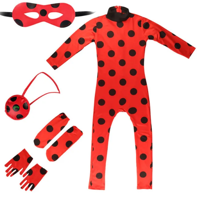Miraculous Ladybug Cosplay Costume Kids Bodysuit Halloween Party Jumpsuit Wig 3