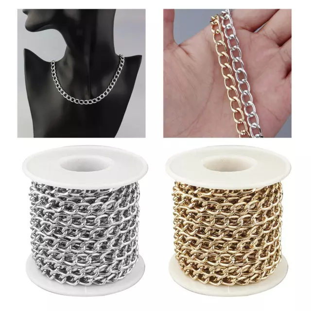 Homyl 2 Roll Curb Chains Twisted Cross Cable Chain Bulk Bracelet Jewelry Making