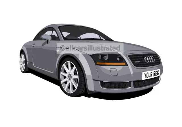 Audi Tt Car Art Print Picture (Size A3). Personalise It!