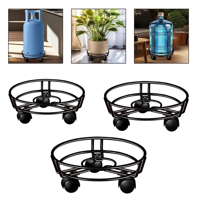 Chariot à Roulettes Pour Pot De Fleurs - Plateau Carré Intérieur 27 Cm - Plastique Résistant Pour Intérieur Et Extérieur