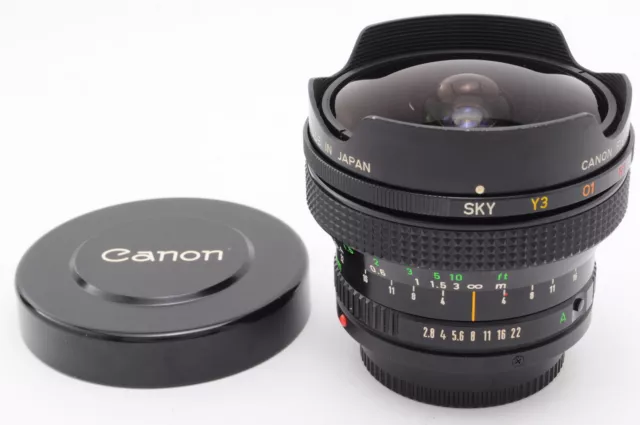 ⏯Rare Near MINT] Canon New FD NFD 15mm f2.8 Fisheye Fish Eye MF Lens From JAPAN