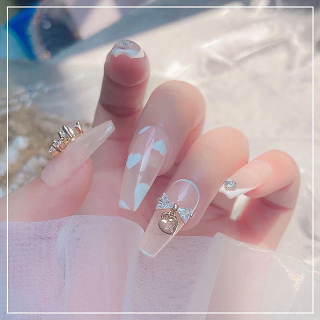 Cravate Charmes Paillettes 3D Coeur Strass à ongles Nœud papillon Zircon Amour