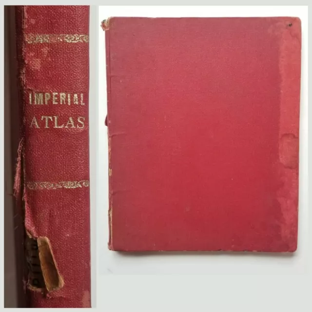 New Imperial Atlas of the World Rand McNally 1910 antique hardcover hc book