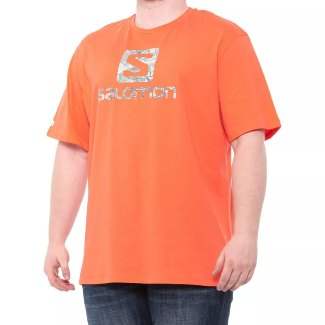 Salomon Mens Cotton Short Sleeve Camo Logo Hunting T-Shirt Orange Sz Small S