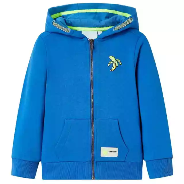 Sweatshirt à capuche avec fermeture éclair pour enfants bleu 128 P6S8