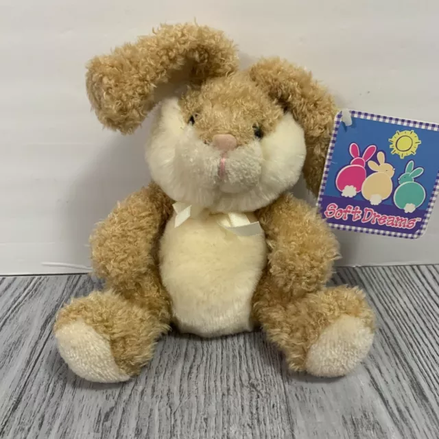 Vintage Soft Dreams Fuzzy Soft Bunny With Tag