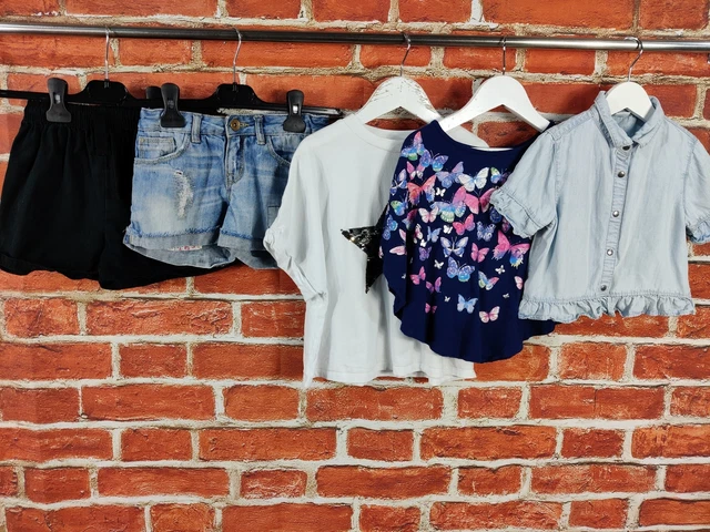 GIRLS BUNDLE AGE 5-6 YEARS NEXT ZARA etc SHORTS T-SHIRT TOP BLOUSE DENIM 116CM