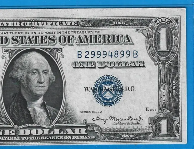 1935 A $1 Silver Certificate,B/B Block,Blue Seal,Crisp Uncirculated,Nice!