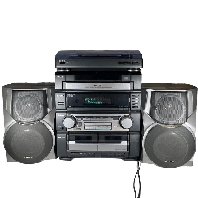 AIWA Z-R550 HIFI System 5 CD Multiplayer Twin Tape Deck Tuner Phono ...