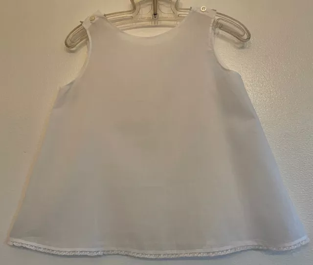 Vintage 50’s Infant/Doll Slip White/Lace Trim/Shoulder Button Excellent Cond!