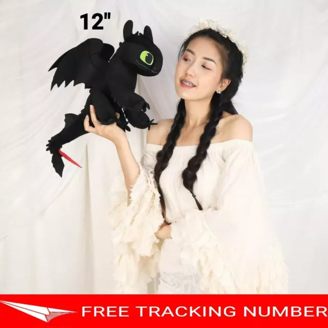 12" TOOTHLESS How to Train Your Dragon 3 DreamWorks Movie Doll Plush Toys Gift