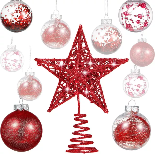 Bolas Decorativas de Árbol Navidad Grande Juego Decoración Estrella Paquete x24