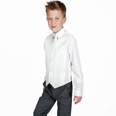 Boys Suits 4 Piece Grey Ivory Suit Wedding Page Boy Baby Formal Party Smart