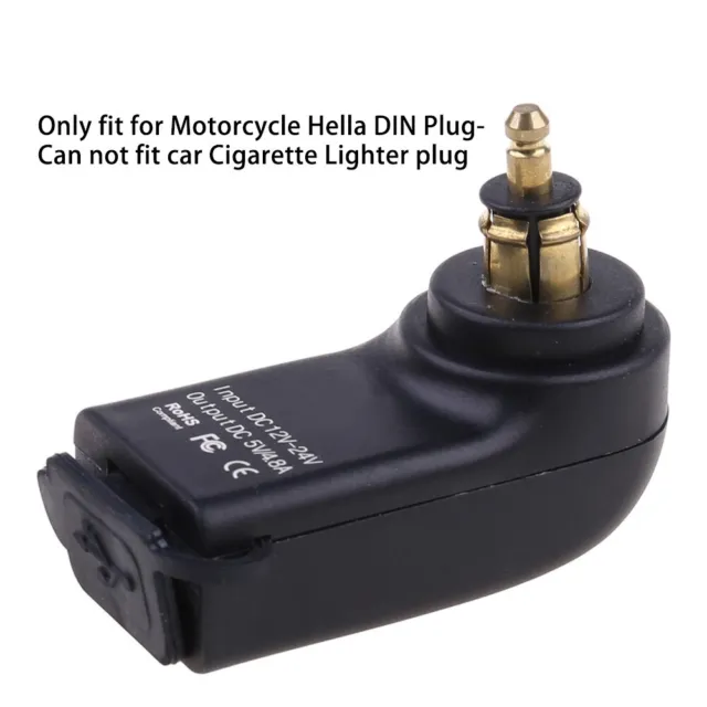 FOR BMW DIN Hella Plug Black DUAL USB 4.8A Motorcycle Fast Charger Adapter  Black $25.55 - PicClick AU
