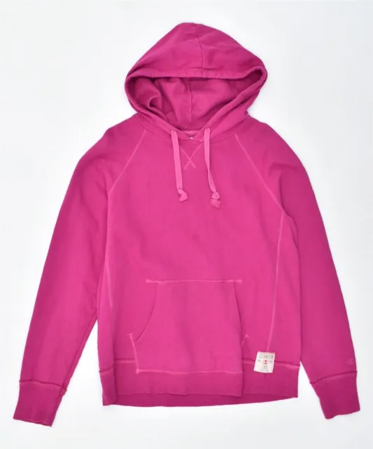 CHAMPION Womens Hoodie Jumper UK 14 Large Pink Cotton HY06