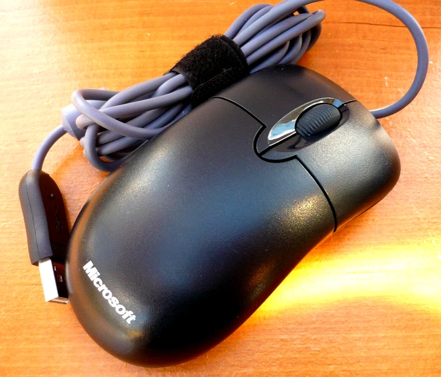MICROSOFT BASIC OPTICAL Mouse 1.0a Model 1094 Black Good Condition