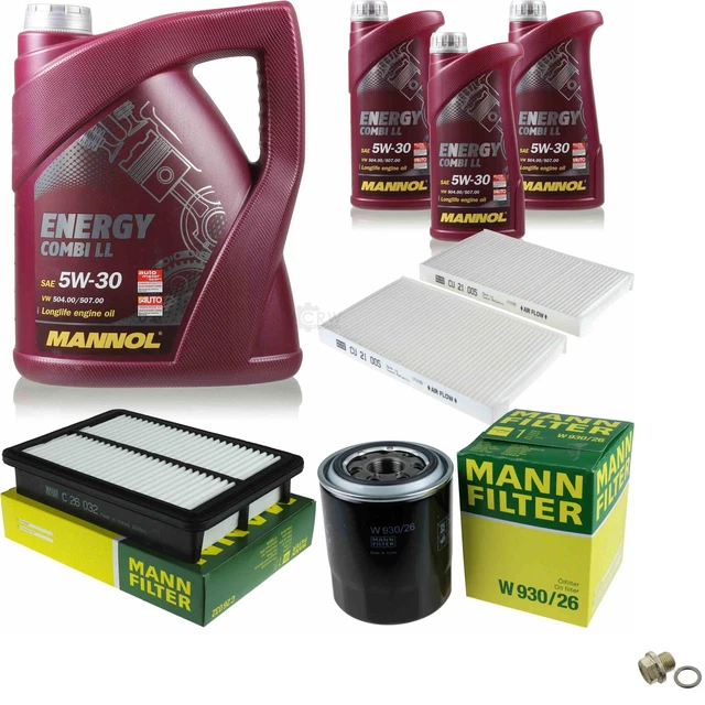 Mann-Filter Controllo Set 8 L mannol Energy Combi Ll 5W-30 per Hyundai