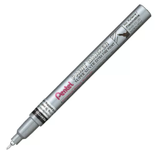 Pentel Permanent Paint Marker - Metallic Silver Extra Fine Tip - 1 2 3 6 12 Pens