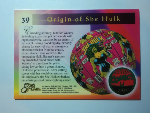 1994 Marvel Annual - Base Card # 39  She Hulk 2