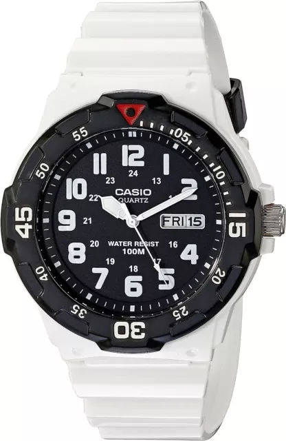 Casio Analog Quartz White Resin Band Black Dial Watch MRW-200HC-7BVDF