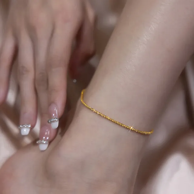Minimalist Shiny Chains Anklets For Women Girls Friend Foot Jewelry Leg BarefoDC