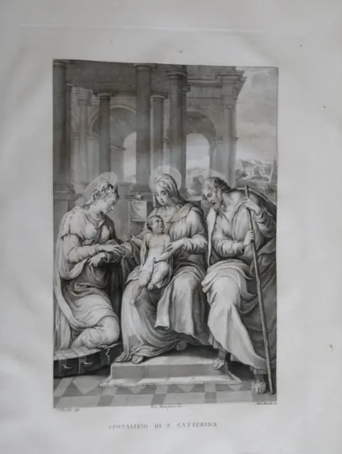 1830 Aguafuerte Boda de Santa Catalina Sposalicio di Caterina Rosaspina Tibaldi
