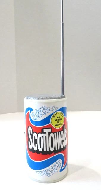 RADIO TRANSISTOR AM/FM ScotTowels 1991 vintage toallas de papel