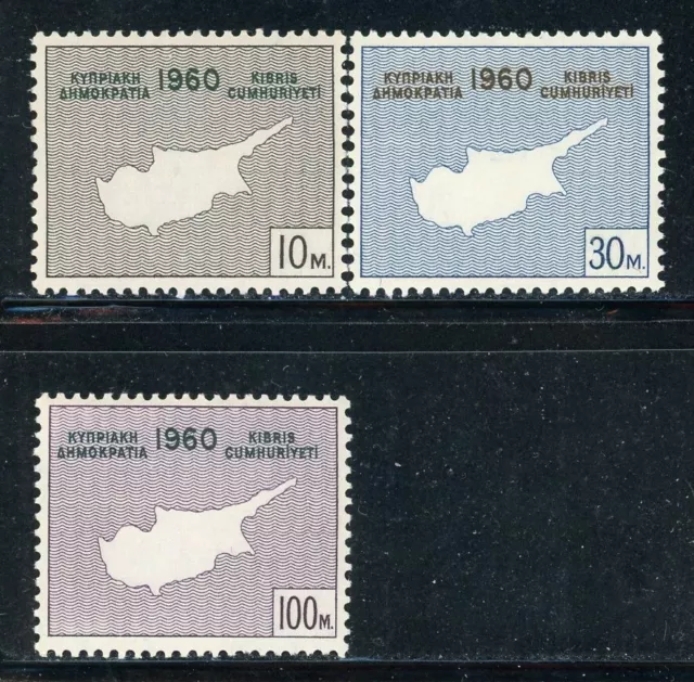 CYPRUS 198-200 SG203-05 MH 1960 Independence set of 3 CV$3