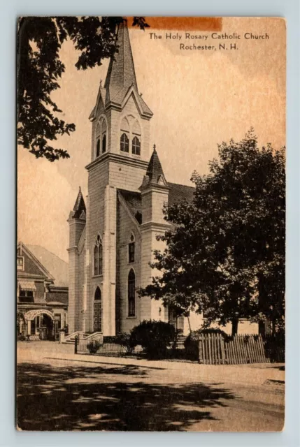 Rochester NH, The Holy Rosary Catholic Church New Hampshire Vintage Postcard