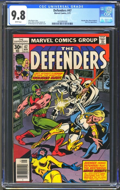 Defenders #47 - Cgc 9.8 - Wp - Nm/Mt - Early Moon Knight  Wonder Man  Nick Fury