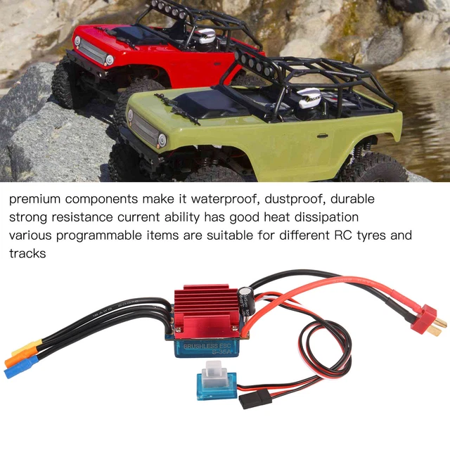 Herenear Voiture RC 1:18 4WD - Moteur Sans Balais 60+ Km/h - 2 Batteries - Télécommande 2.4GHz - Rouge