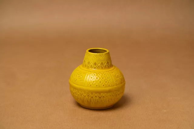 pot vase céramique faïence émaillée jaune XIX eme style Théodore Deck